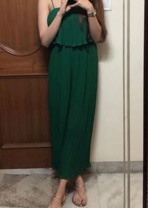 Green Crinkled Jumpsuit