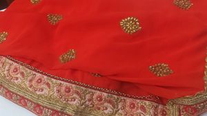 Heavy Beautiful Orange Saree