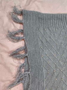 Vintage Grey Knit Poncho
