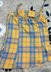 Yellow Plaid Camisole Top