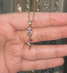 Anti tarnish tulip Pendant Necklace