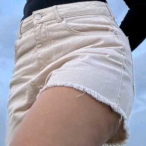 Beige Denim Shorts