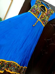 Elegant Royal Blue 💙 Flared Anarkali Kurta