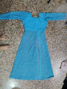 Elegant Blue Lace Ethnic Gown