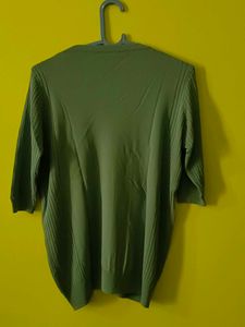 Chic V-Neck Olive Green Top