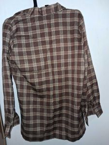 Classic Brown Plaid Long Sleeve Shirt