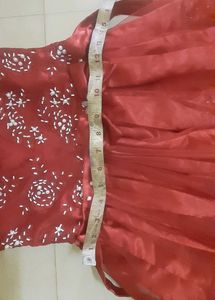 FREE New Baniyan With Red Satin Party Dress.