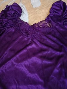Free Size 2 Pic Unused New Purple Colour Nighty  S