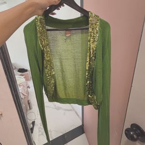 SALE 🚨 Green Sequin Cardigan