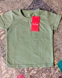 Mint Green Ribbed Boy's T-Shirt