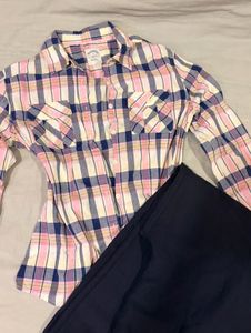 Checked Cotton Shirt 🩷🩵