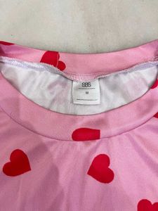 Cute Pink Heart Crop Top from street style store