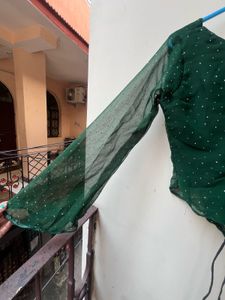 Stunning Green Embellished kurti