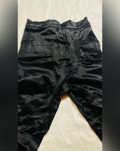 Sleek Black Satin-Look Pants