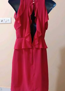 pink korean dress for college girls