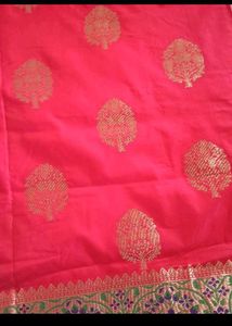 new Red Silk Saree with Golden Motifs