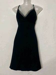 branded Chic Black Mini Dress adjustable strips