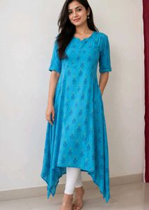 Blue Printed Kurta 🩵