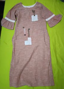 Peach Colour Kurta Set For Ladies