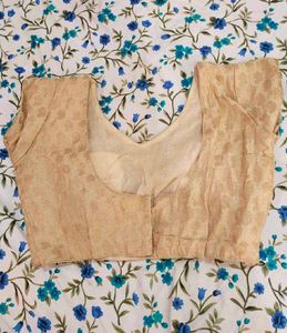 Elegant Beige Brocade Blouse