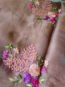Embroidered Organza Saree
