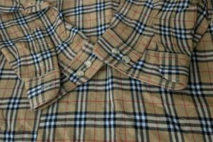 Burberry Style Beige Checkered Cotton Shirt