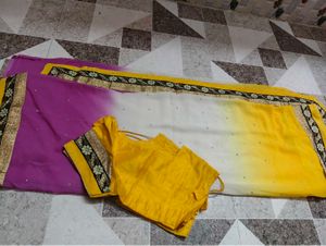 Beautiful Ombre Saree with Embellishments