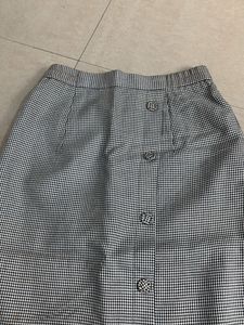 Classic Houndstooth Button-Front Skirt