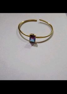 Gold Bangle Bracelet with Gemstone