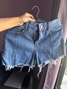 blue high waist denim  Shorts