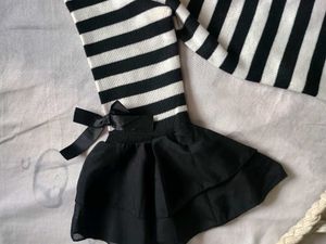 Striped Ruffle Bow Top