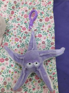 Cute Purple Starfish Plush Keychain