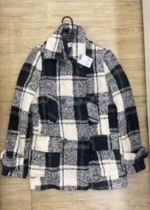 Plaid Wool Blend Coat (FIX RATE)