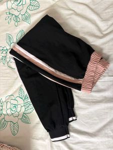 Zara Striped Black Casual Pants