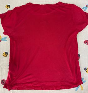 Red Rose Embroidered H&amp;M top