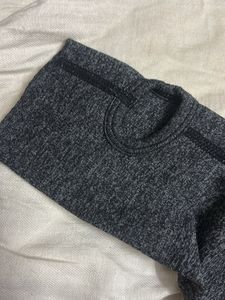 Comfortable Charcoal Grey Long Sleeve Top