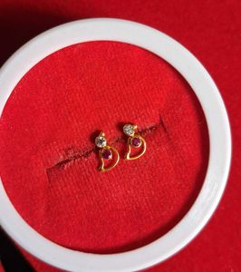 Gold  Stud Earrings with Stones