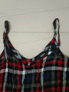 Red Plaid Spaghetti Strap dress