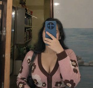 Pink Floral Cropped Cardigan