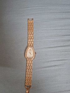 Elegant Rose Gold Watch with Crystals