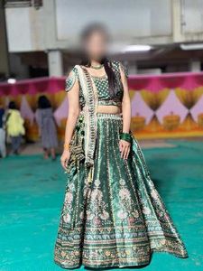 Stunning Green Embroidered Lehenga Choli