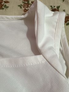 White Square Neck Top