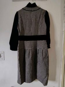 Vintage Houndstooth &amp; Velvet Dress