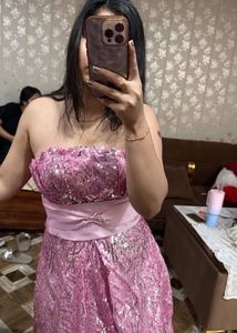 Sparkling Pink Strapless Gown🎀❤️🦋