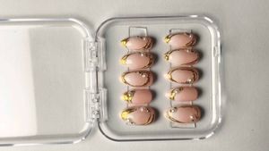 Elegant Press-On Nails with Pearls