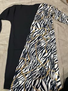 Stylish Black & Zebra Print Gown