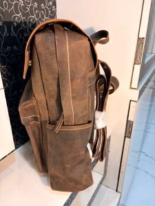 Rustic Brown Leather Backpack