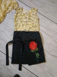 Cute Yellow & Black Kids Outfit
