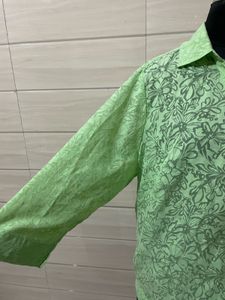 Chic Lime Green Floral Blouse