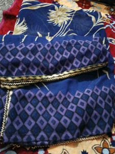 Elegant Blue & Purple Saree